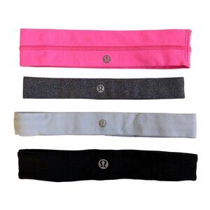 Lululemon Headband Lot of 4 (Pink, Grey, Black & White)